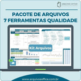 Pacote de arquivos contendo 13 modelos de planilhas prontas para uso das 7 ferramentas da qualidade